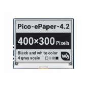 4.2inch E-Paper E-Ink Display Module for Raspberry Pi Pico, 400×300, Black / White, 4 Grayscale, SPI