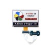 7.3inch 6-Color E-Paper Display, E-Ink Display, Low Power Consumption, 800×480 pixels, SPI Communication, Optional for e-Paper Driver HAT