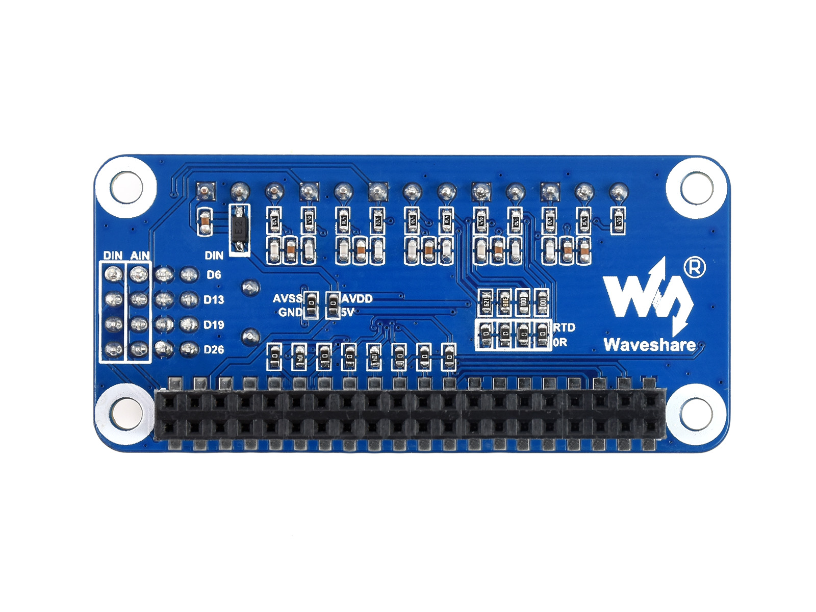 High-Precision AD HAT For Raspberry Pi, ADS1263 10-Ch 32-Bit ADC