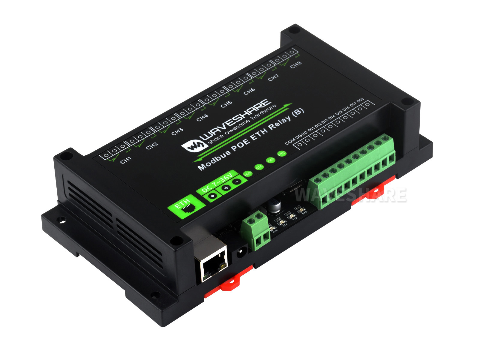 8-ch Ethernet Relay Module (b) With Digital Input, Modbus Rtu Modbus 