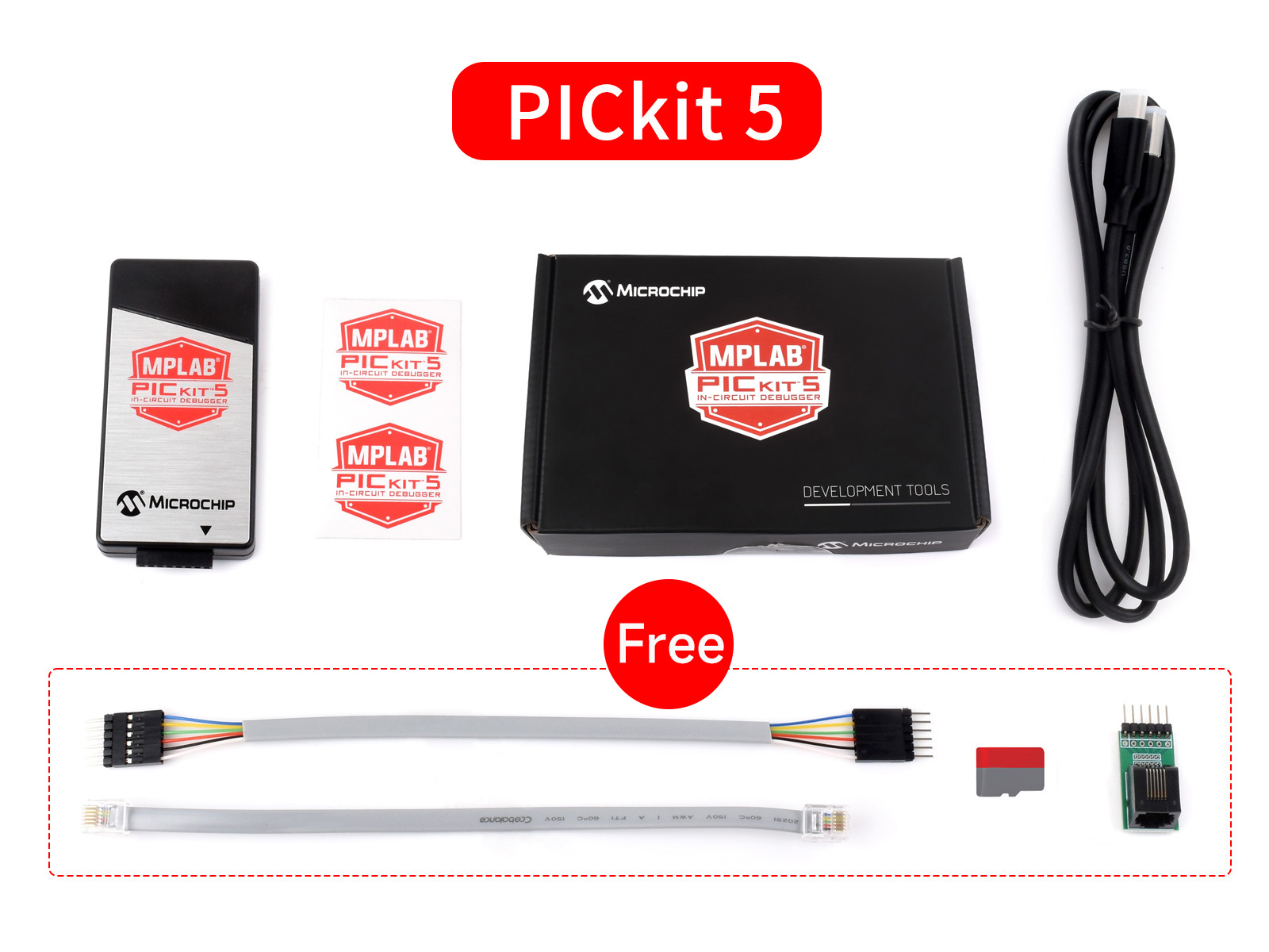 PICkit 5 In-Circuit Debugger/Programmer, Programmer-to-Go support, Type ...