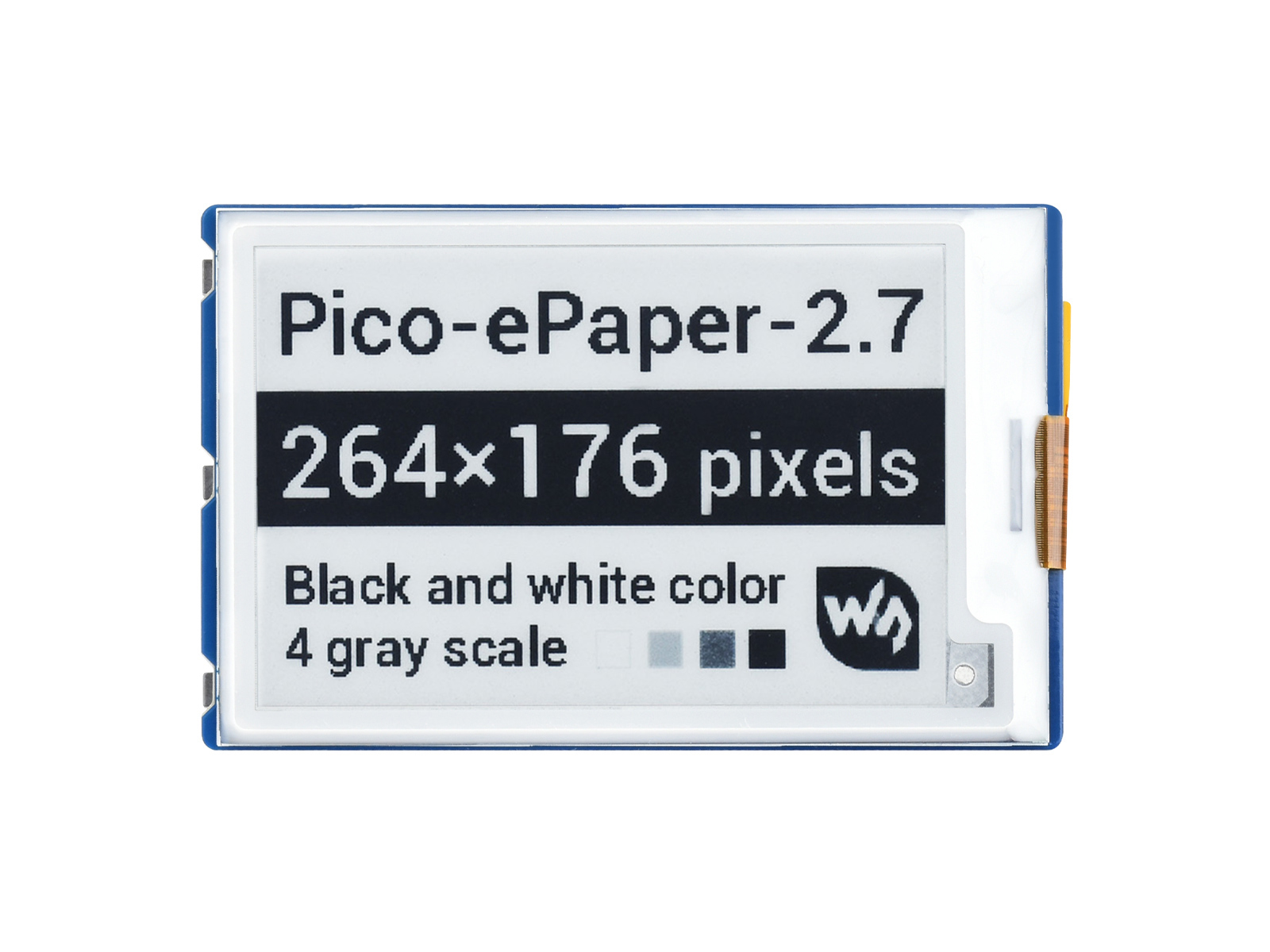 2.7inch E-Paper E-Ink Display Module For Raspberry Pi Pico, 264 