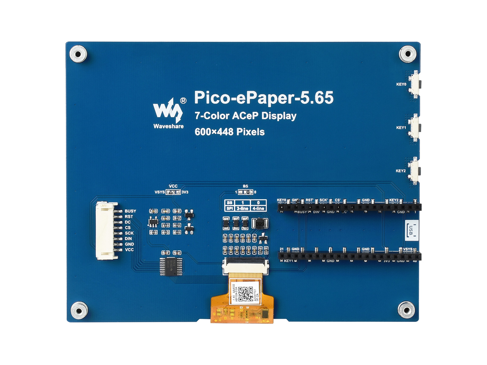 5.65inch Colorful E-Paper E-Ink Display Module For Raspberry Pi 