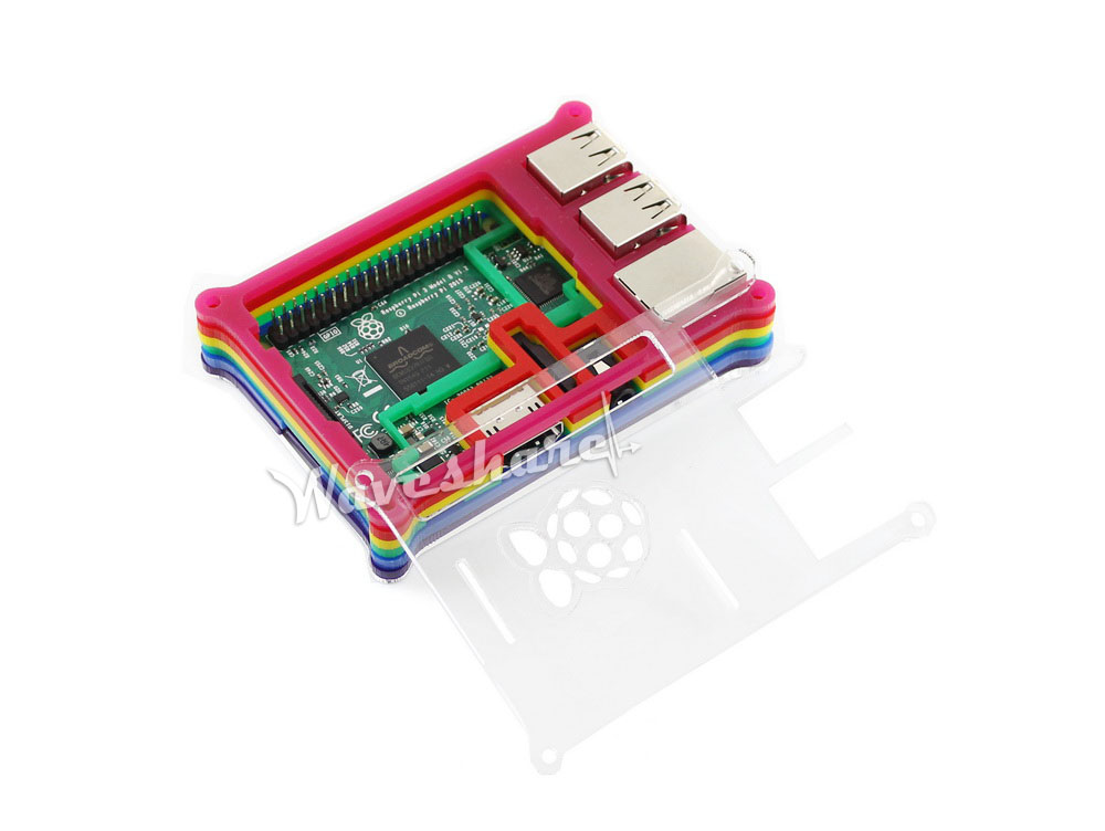 Raspberry Pi 3 Model B with Rainbow Case