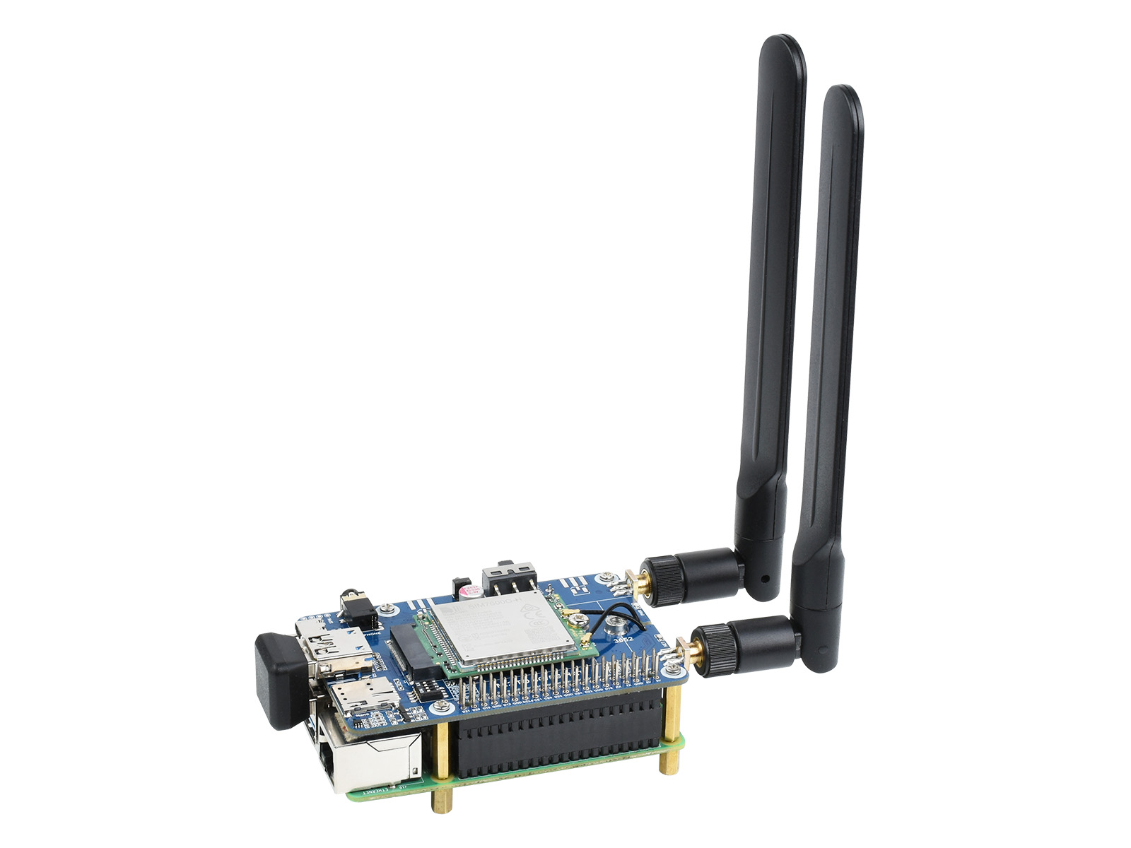 SIM7600G-H M.2 4G HAT For Raspberry Pi, LTE CAT4 High Speed