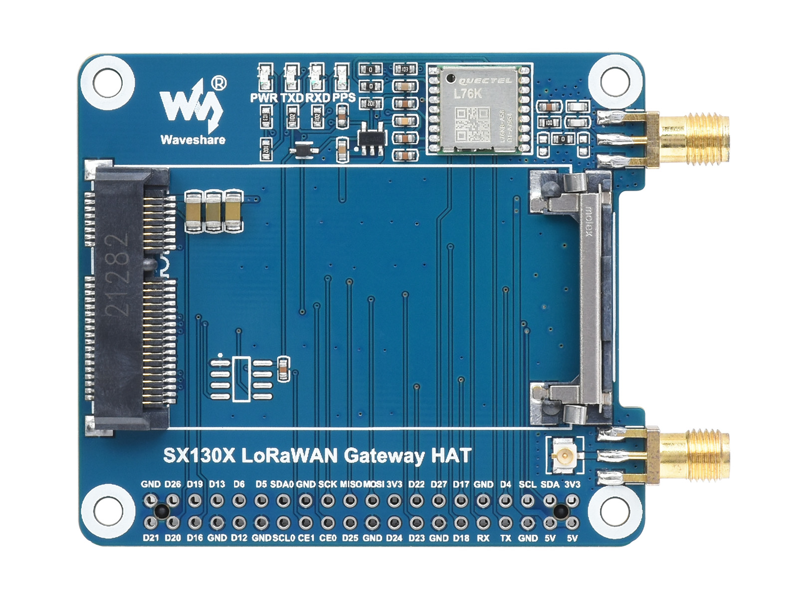 SX130x 868M/915M LoRaWAN Gateway Module/HAT for Raspberry Pi 